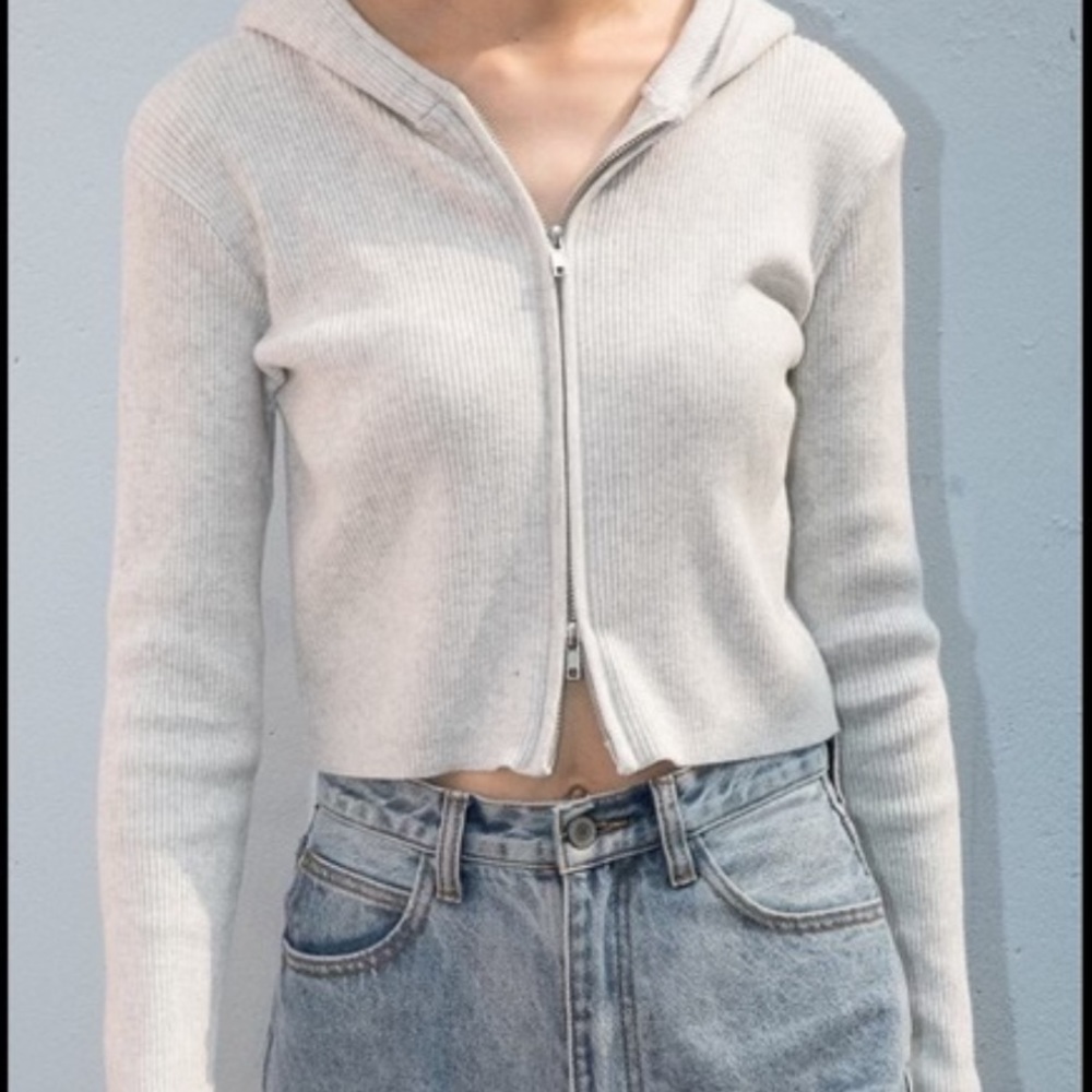 Brandy Melville Grey Arden Hoodie / Zip Up